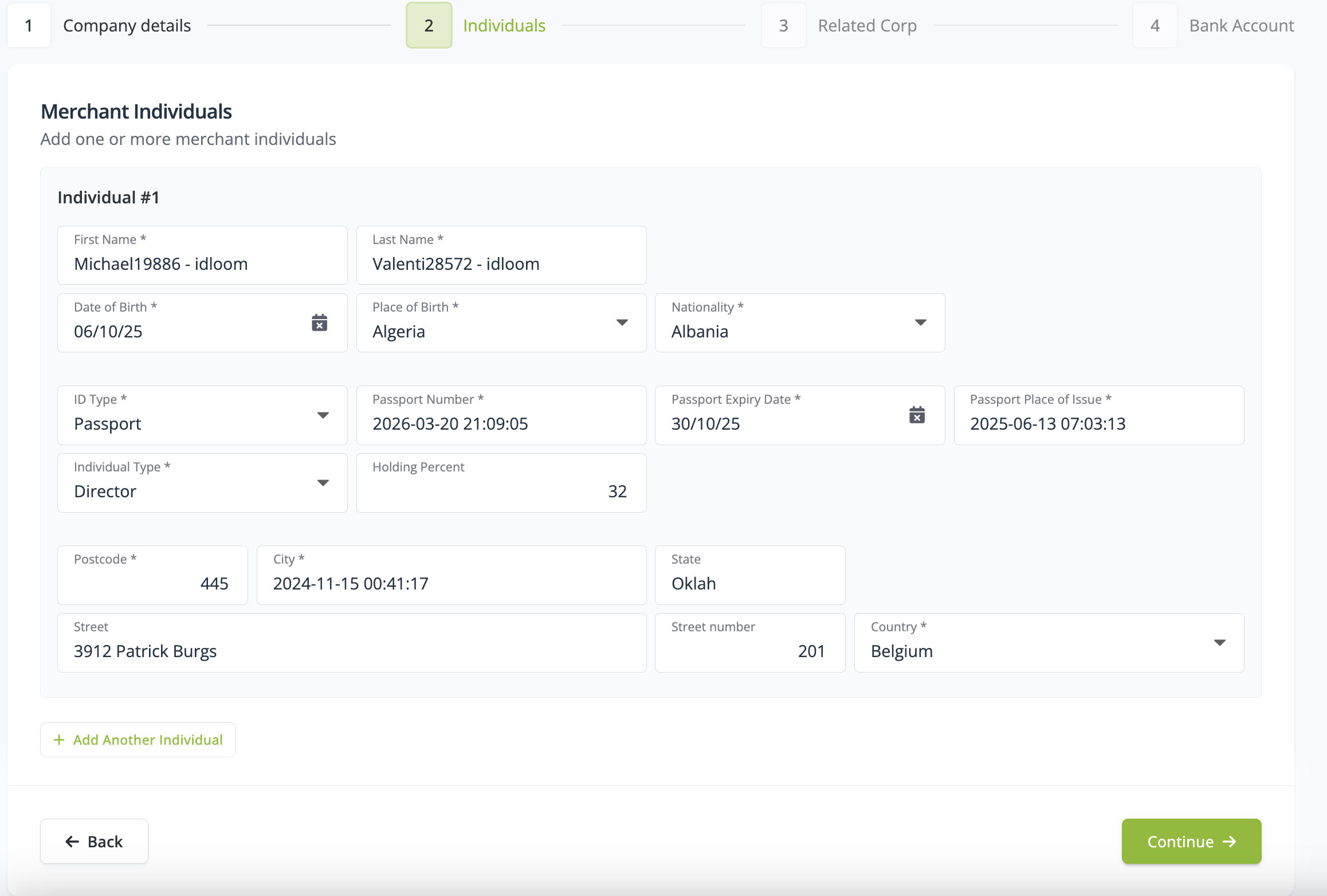 onboarding merchant account idloom pay