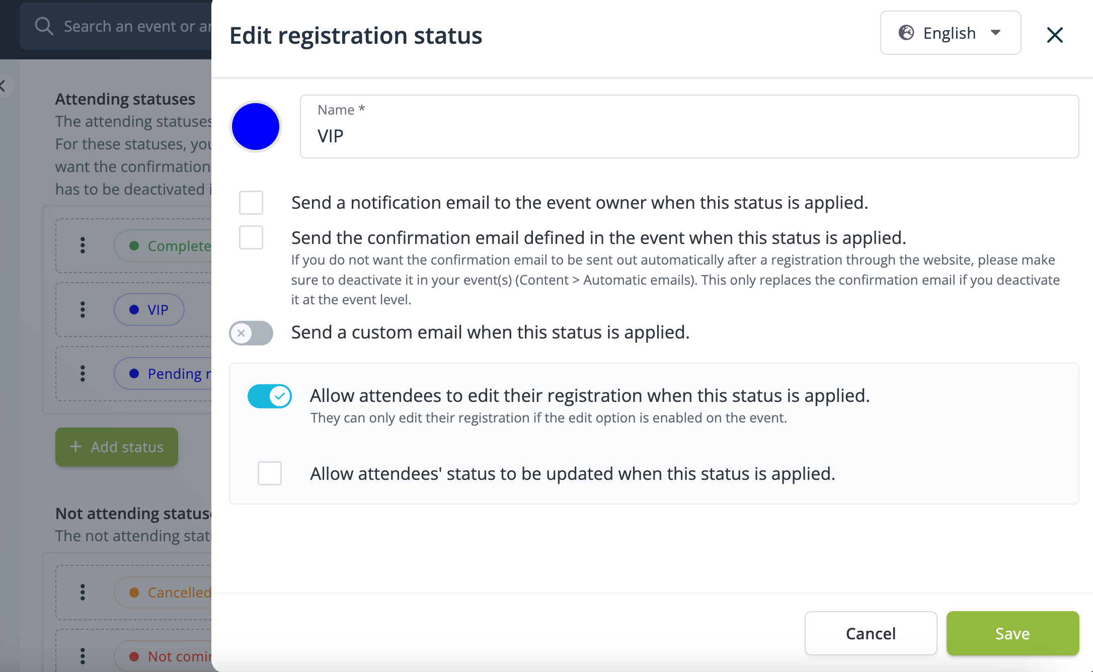 Optimize event registrations with custom attendee registration statuses
