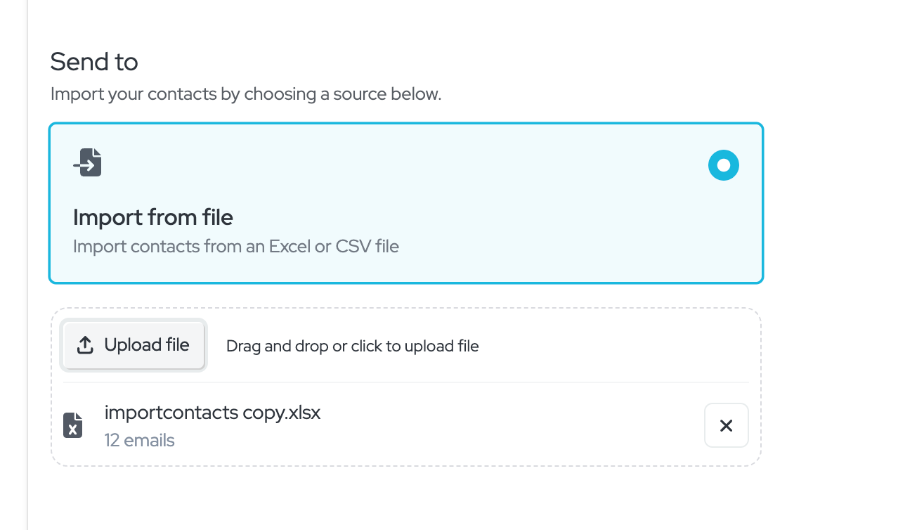 Import contacts from a file - event marketing