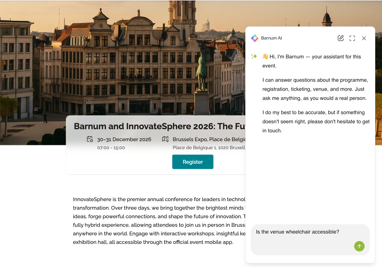 idloom's AI assistant to add on event websites