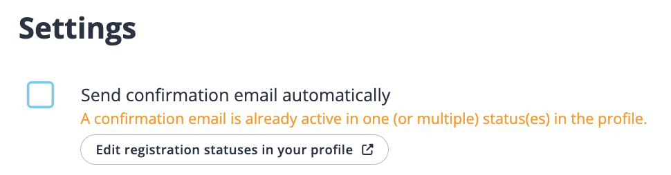 Activate or deactivate the automatic emails in the events