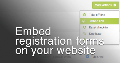 Embed registration forms on your website