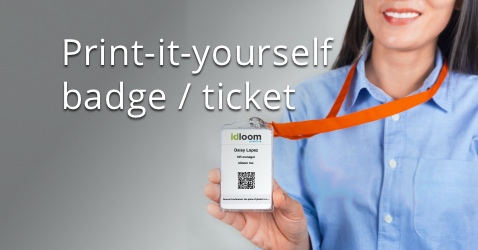 Print-it-yourself badge / ticket