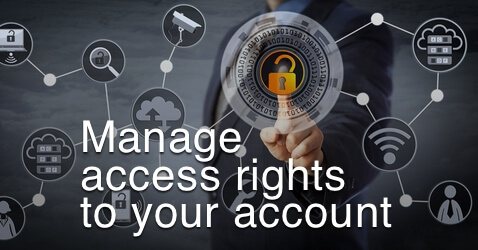 Manage access rights to your account