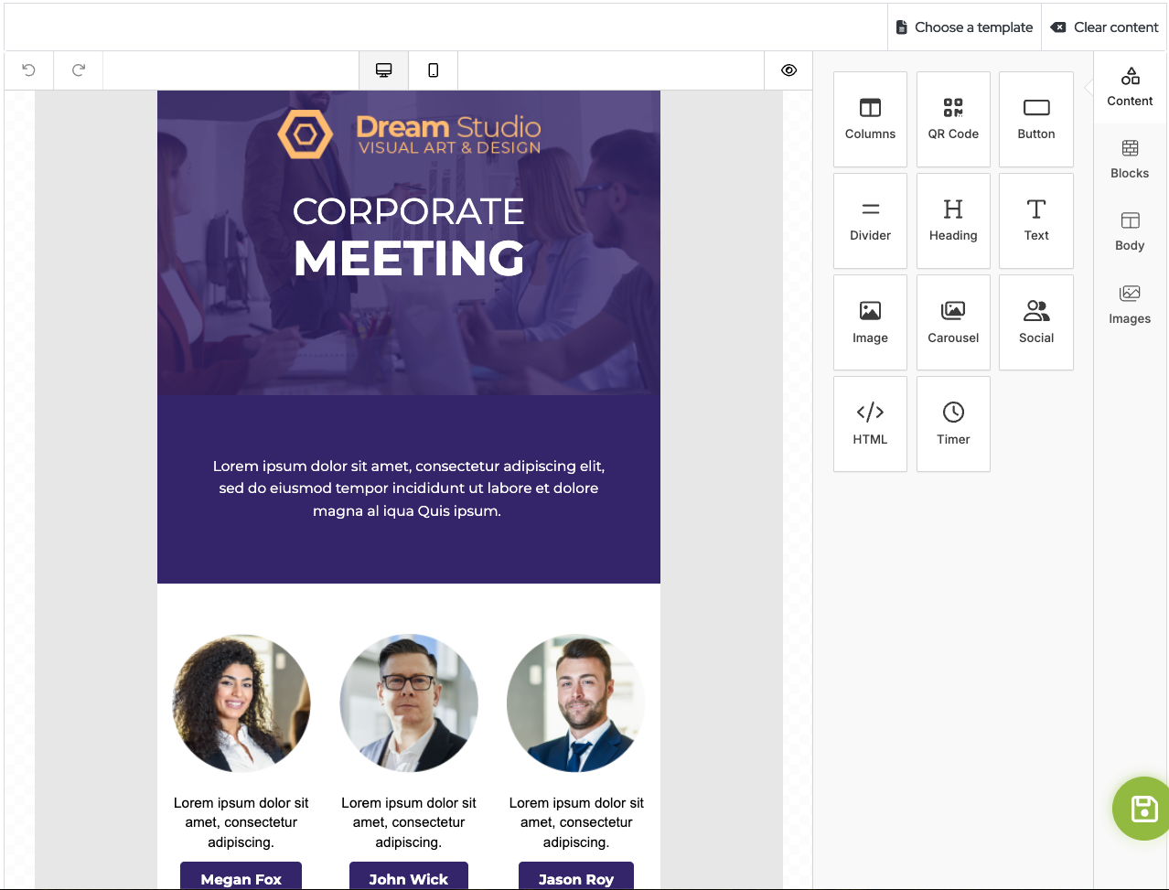 email builder for event marketing campaigns