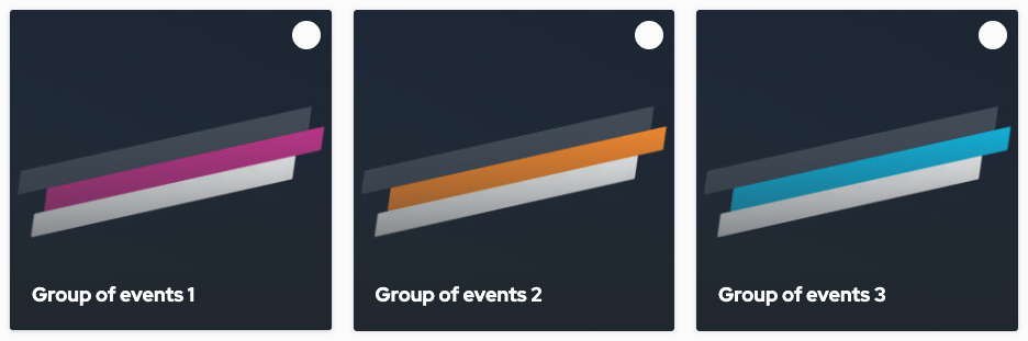 Schermafbeelding van een groep evenementen