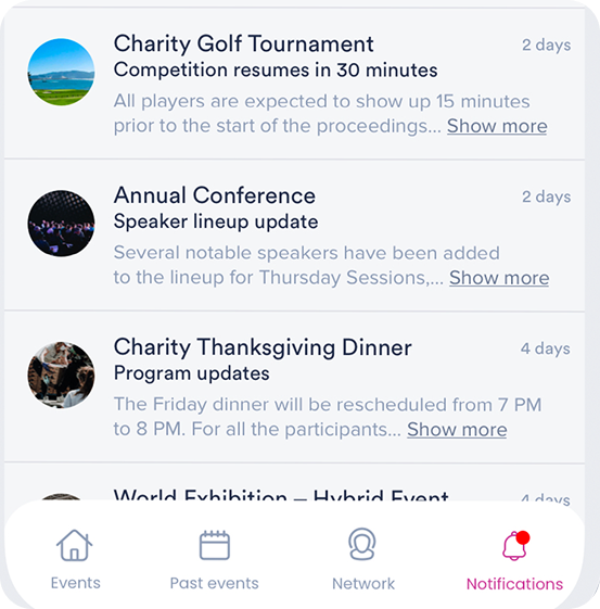 Direkte Updates und Push-Benachrichtigungen in der idloom Event-App