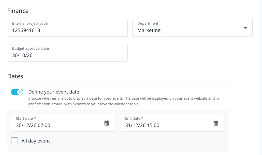 custom event fields - metadata
