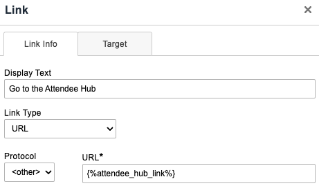 Ajouter l'URL du attendee Hub dans un éditeur de texte. 