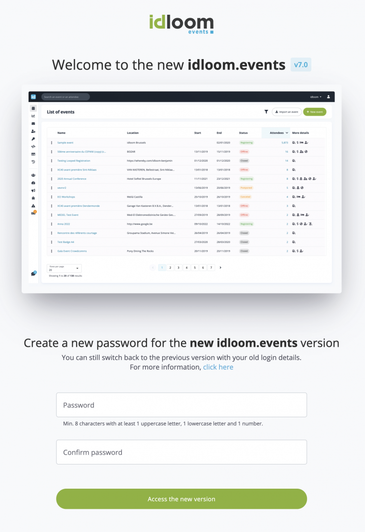 Login page Login page