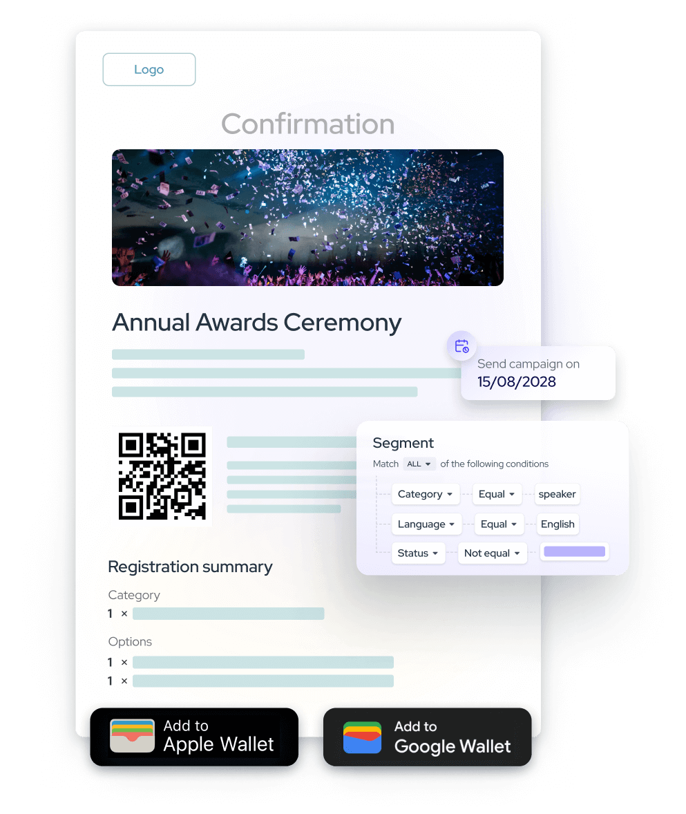 Event marketing and event emailing communication for associations
